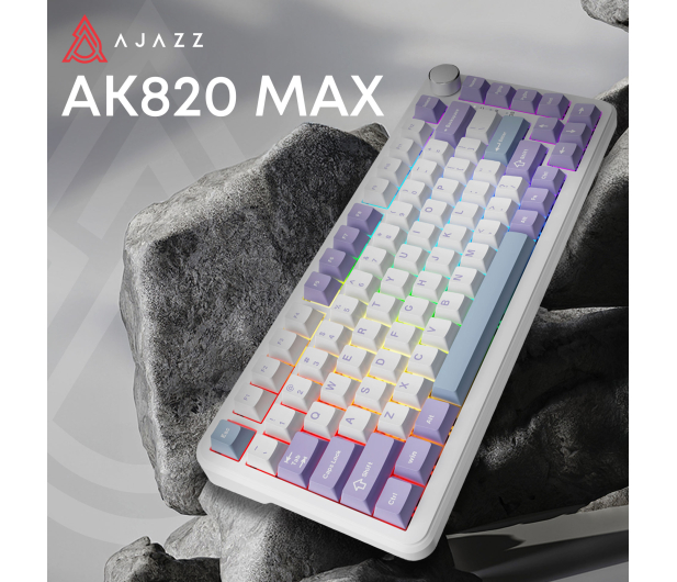 Ajazz AK820 MAX Magnetic switches Purple White RGB - 1536366 - zdjęcie 6